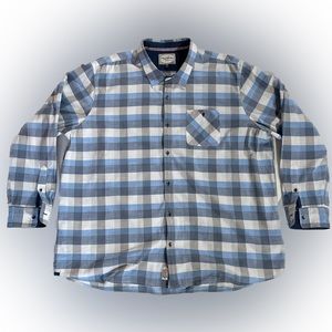 Flag & Anthem, Plaid Shirt, 3XL, Blue White & Gray, Long Sleeve
